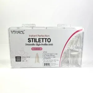 STILETTO CLEAR TIPS (500 TIPS)